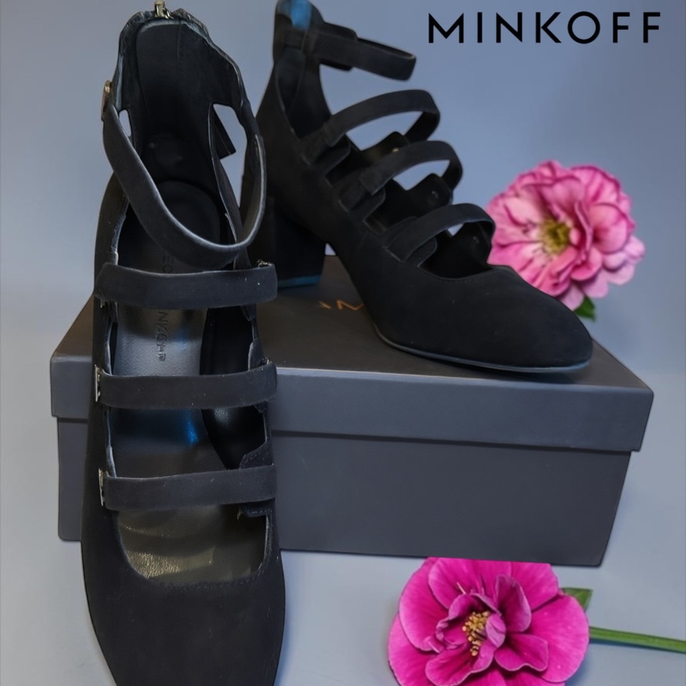 Rebecca Minkoff size 7.5 Blair Black Suede Strappy Mary Jane Heels. NEW IN BOX!